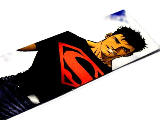 Young Justice Teen Titans Superboy Conner Kent ( Kon - Connor - Kon-El ) Bookmark inspired by DC Comics OOAK Metropolis Kid Laminated YJ