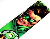 Green Lantern Hal Jordan Bookmark inspired by DC Comics OOAK Laminated recycled upcycled father's day