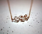 clara - Herkimer diamond trio necklace by lilla stjarna - 14k gold - gifts under 75 - Herkimer Jewelry - raw gemstone jewelry, quartz