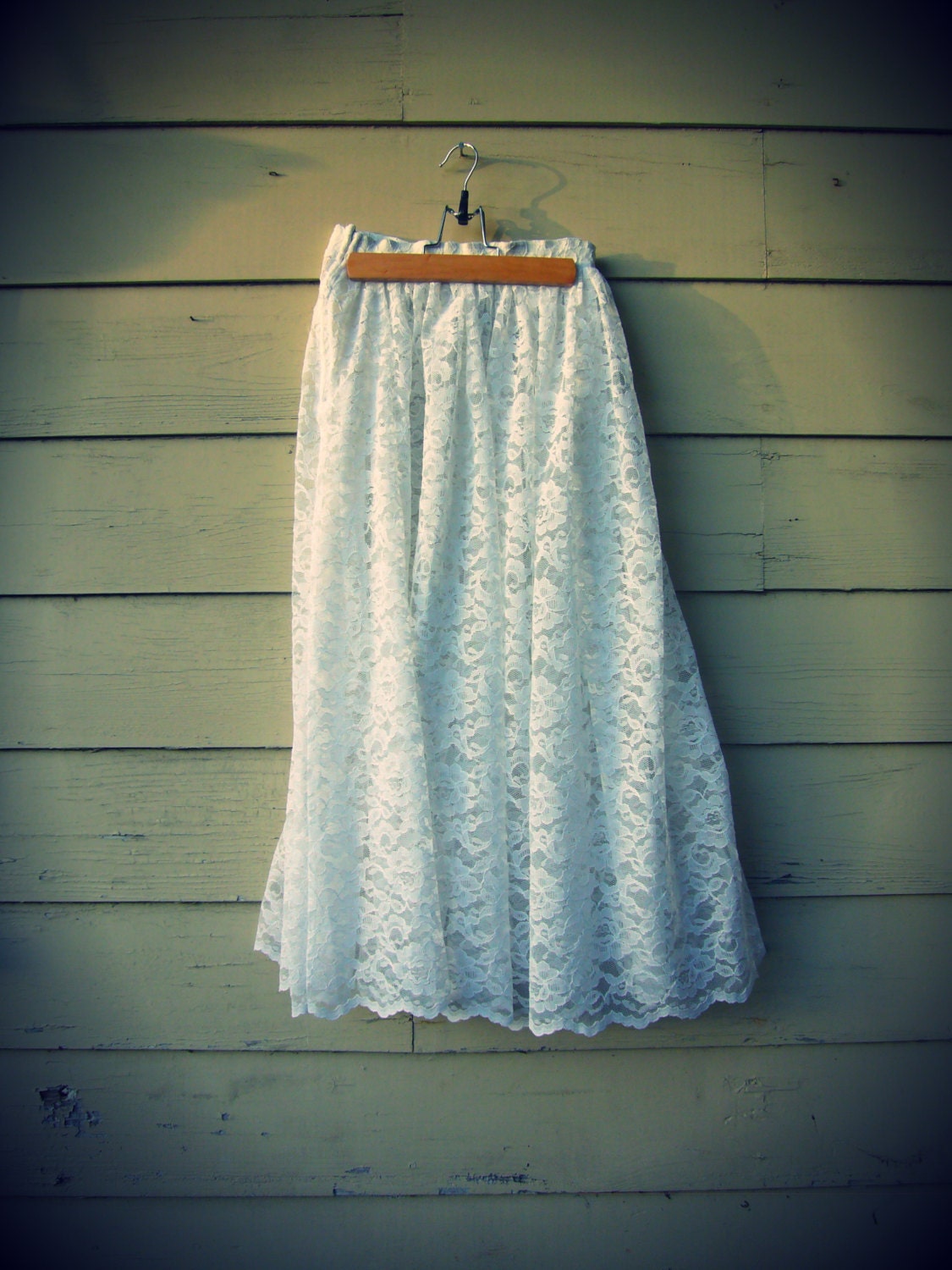 Vintage Sheer White Lace Skirt