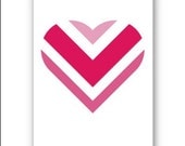 Valentine's Day Card PDF DIY Printable Love Notes: Chevron Heart Design