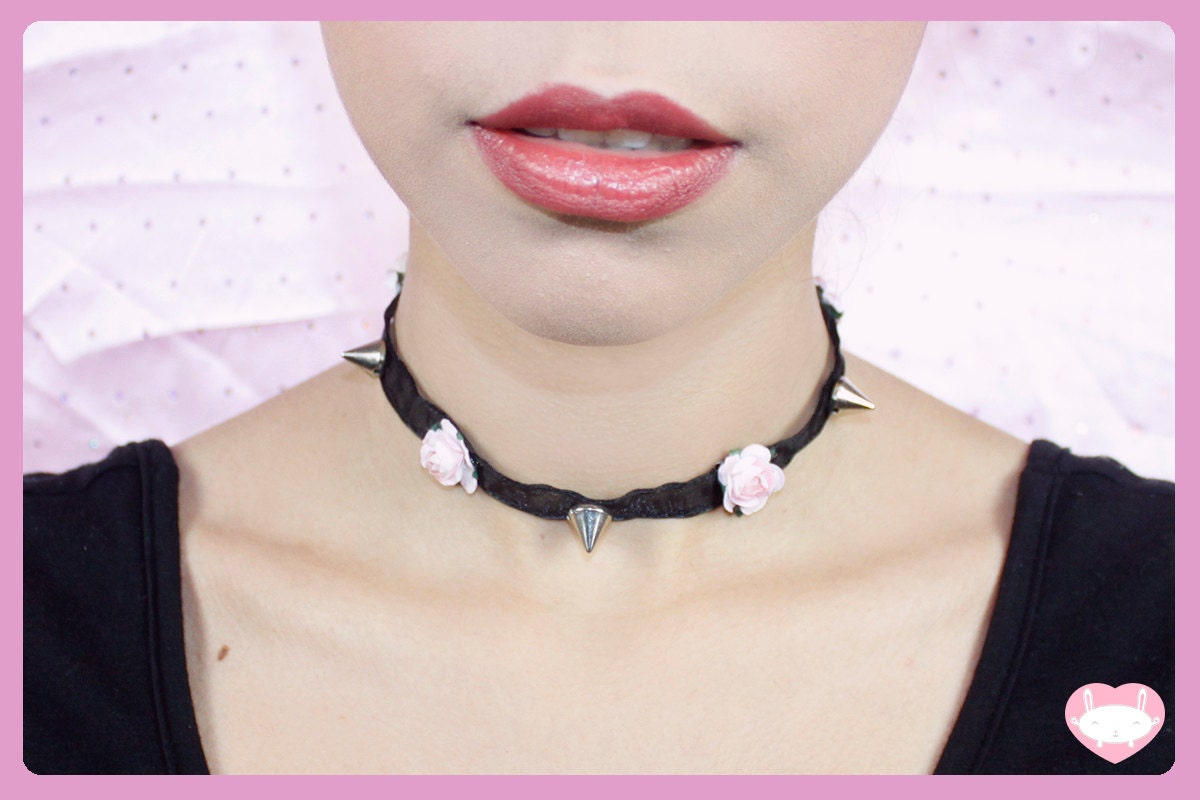 BACK IN STOCK - Spikes and Roses Necklace  - More Colors Available -
