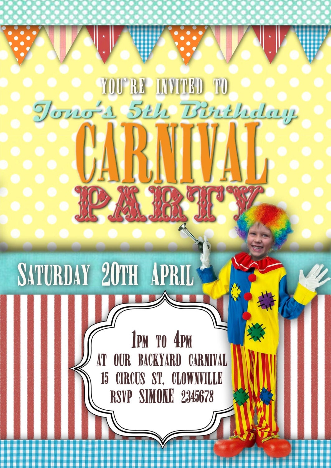 Printable Carnival Party Invitation
