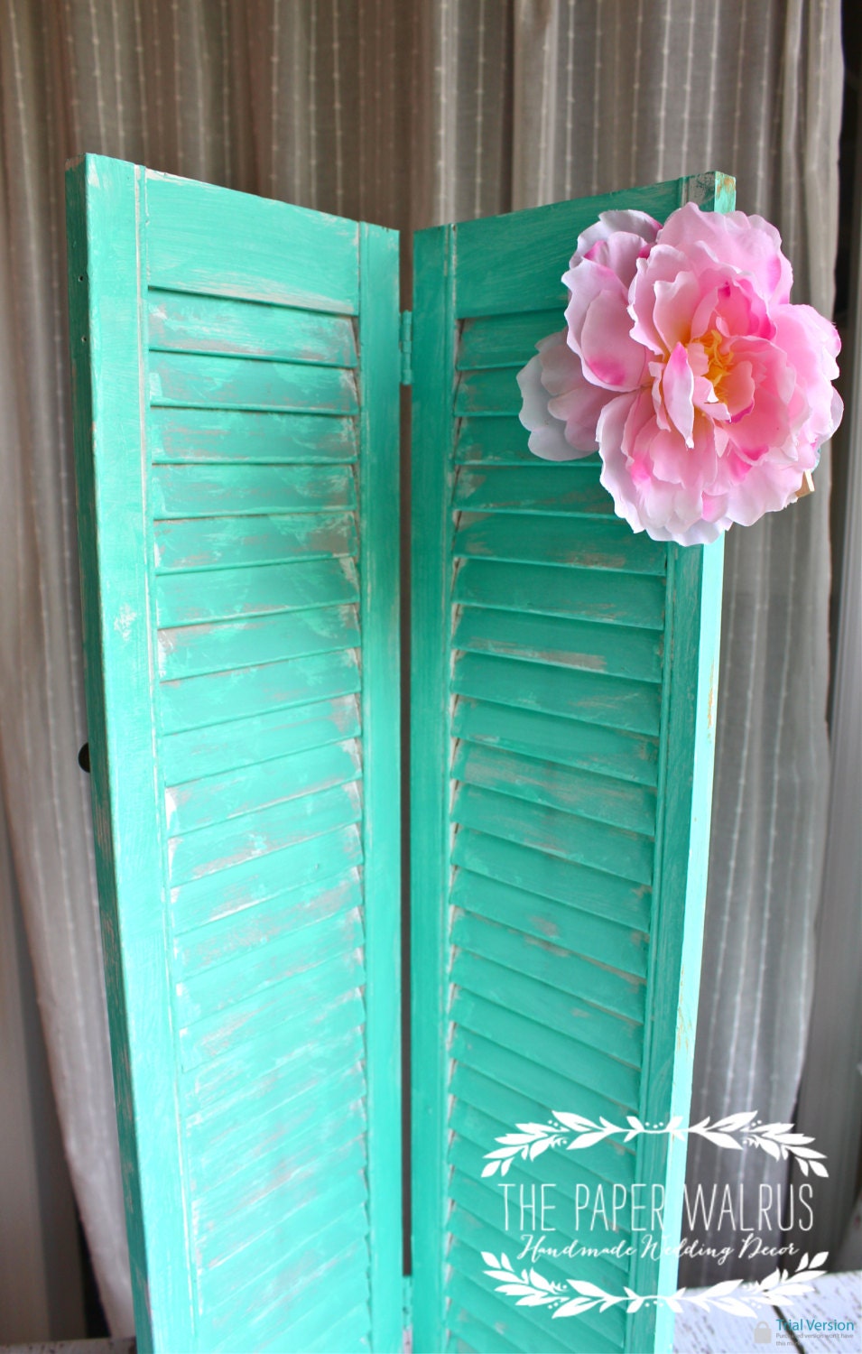 Vintage Wooden Shutter  - Wedding Decor / Home Decor - CUSTOM COLOR OPTIONS - Limited Edition