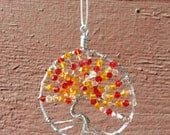 Beaded Wrapped Wire Tree of Life Necklace
