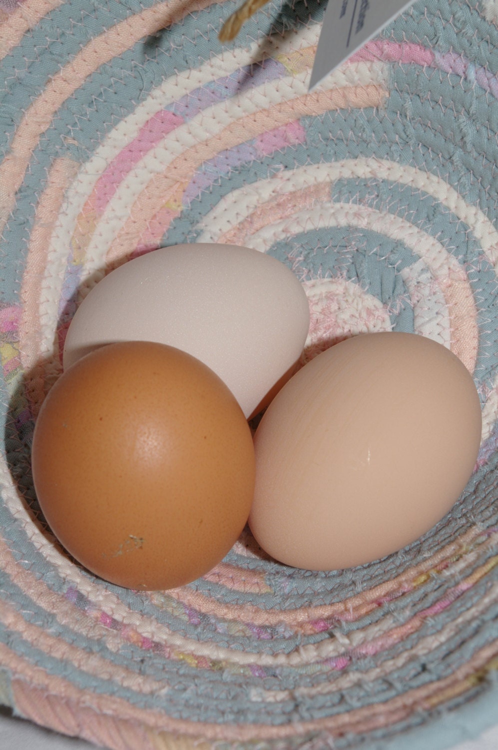 Small Coiled Fabric Egg Basket - 0107