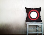 Circle pillow decorative throw pillow polka dots pillow cover black cotton toss geometrical pillow case bedding set 18x18 inches ohtteam