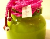 Wrapped Tangle Free Earbuds / Headphones With Charm 'Strawberry Fields' By Wrapture Designs