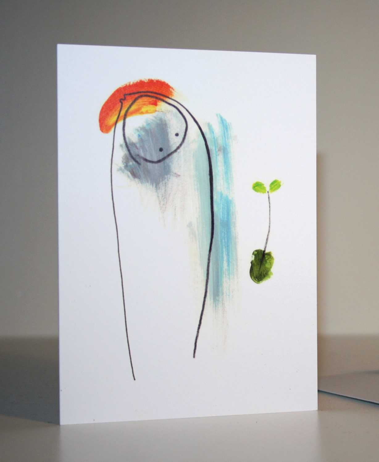 seedling -  art  illustration handmade paper mothers day greeting card spring print postcard