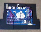 Original 1950's Waffle Shop Painting 42" x 29"