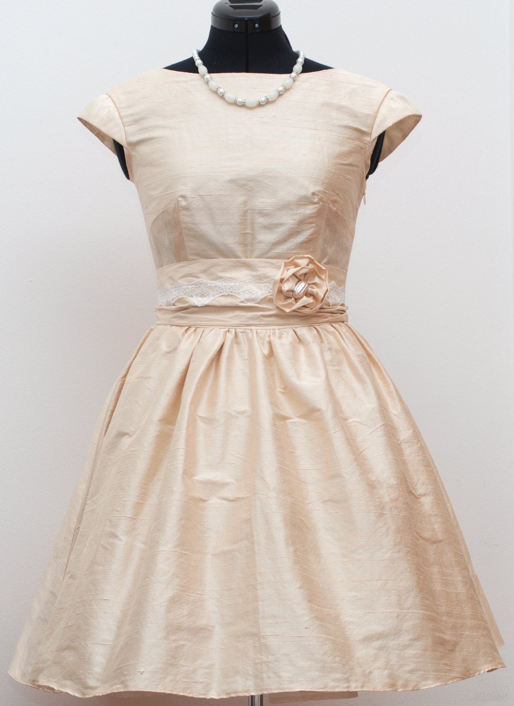 1950s ivory wedding dress/ 50s bridesmaid dress/ 50s prom dress/ / short wedding dress/ shabby chic/ mad men dresses MADE TO ORDER