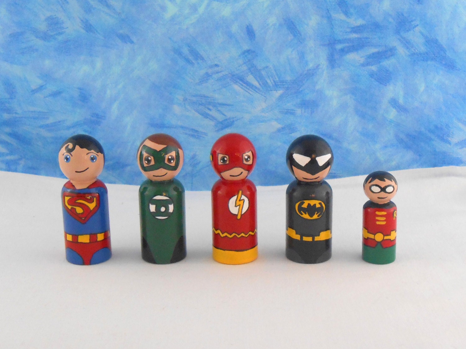 In Stock:  Superhero Peg People with Small Robin