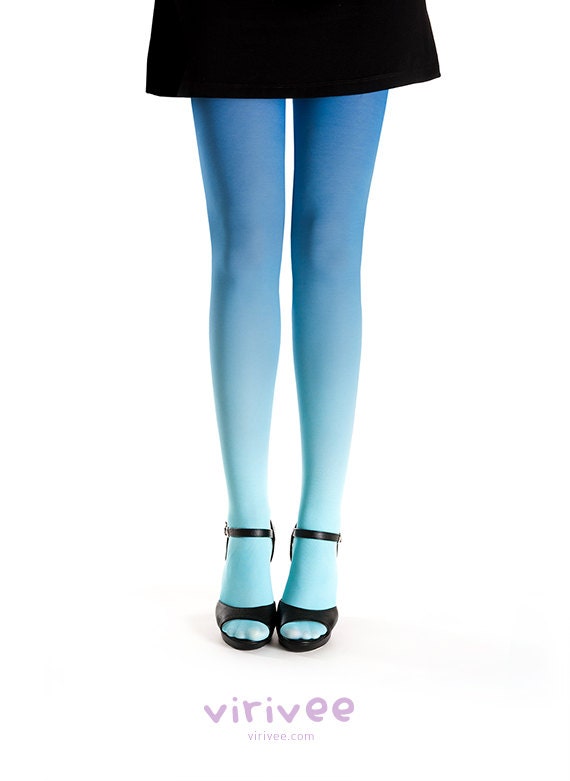 Ombre tights turquoise - blue
