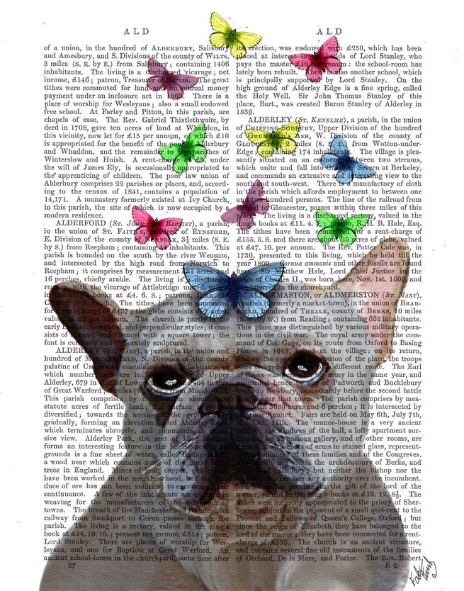 White French Bulldog Original Illustration Giclee Print Digital Art Dog Art Dog Frenchie Pug Boston Terrier wall art wall decor Wall Hanging