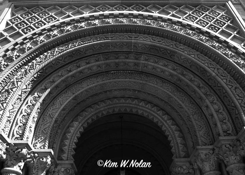 Architectural detail, abstract photo, Stone Arch, Black and White, 5x7 print in 8x10 mat, Fine Art Photography, Matted wall art, Urban Art