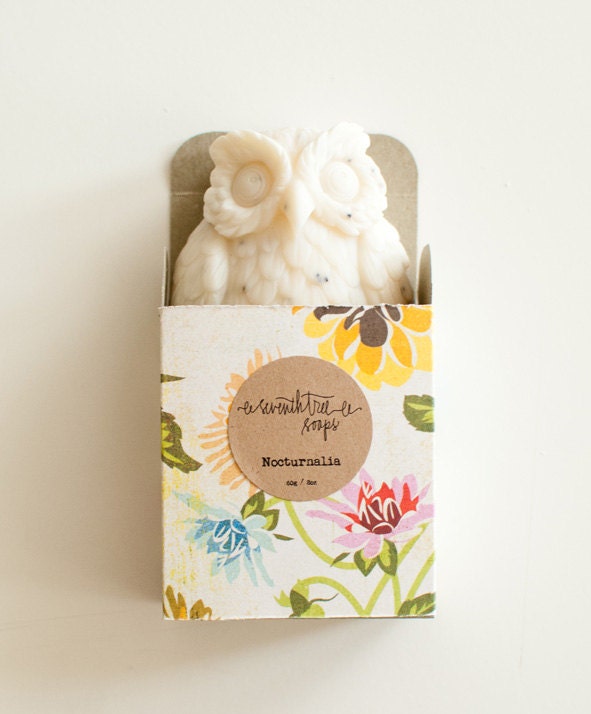 Lavender & Poppy Soap - NOCTURNALIA Owl Soap - Natural, Handmade, Cold Processed, Vegan