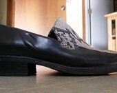 Awesome 90's Franco Sarto Heeled Snakeskin Paneled Loafers size 8 Women's Sickkkkk Spice Girls Platform Shoes
