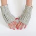 Fingerless Mittens In Gray, Women Knit Gloves