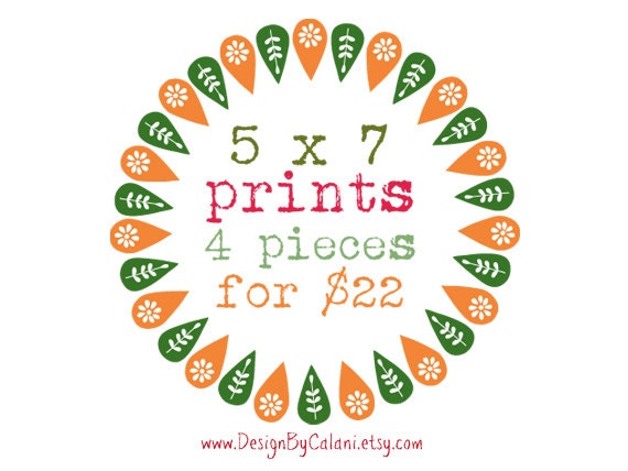 Set of 4 - Inspirational Typography Poster - 5 x 7 inches