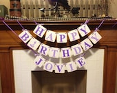 Birthday Banner HAPPY BIRTHDAY Birthday party Decoration for Boy Girl Child Birthday sign photo prop - CUSTOMIZE First Name and Colors