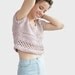 Cotton Crop Top / Hand Knitted