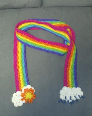 Come Rain or Shine Rainbow Scarf