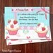 Cupcake Birthday Invitation - Cupcake Invites - Free Thank you card