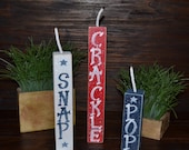 Firecracker-Snap, Crackle & Pop 4th of July Decor Patriotic Wood Block Set Independence Day Presidents Day Flag Americana Gift Military Mom