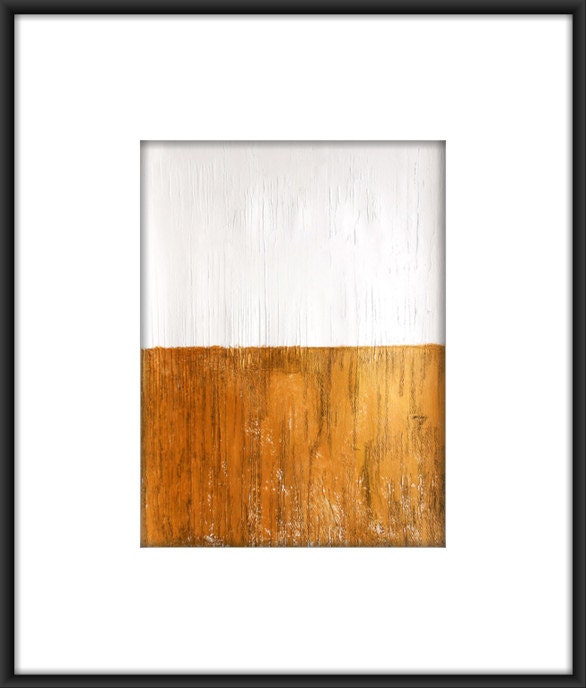 Modern Abstract Original Hand-Painted Mixed Media Painting11.7x16.5 "Golden Thread"