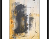 OOAK Modern Abstract Fine Art Mixed Media Painting 11.7x16.5 "Miro In My Dream 087 "
