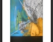 OOAK Fine Art Abstract Original A3 Mixed Media Painting 11.7x16.5 " The Souk 117"