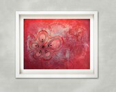 Illustration " red space" Pen and Ink drawing. Original drawing