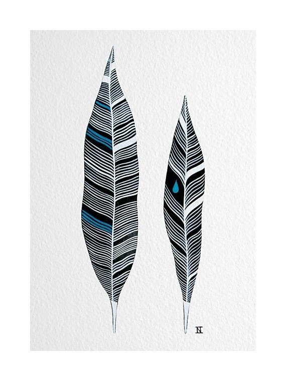 rain feathers // a bird a day // original contemporary watercolour painting // nature inspired art by natasha newton