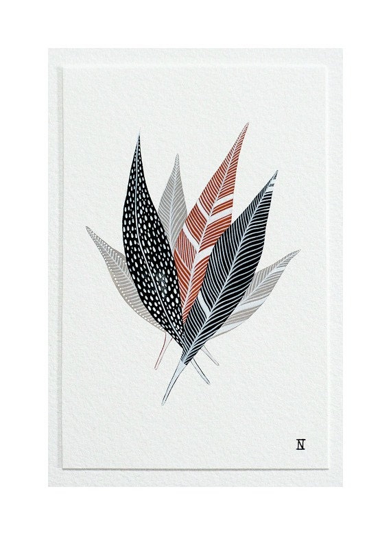 bundle of feathers 3  // a bird a day // original nature inspired watercolour painting on paper // by natasha newton