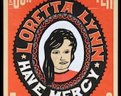 LORETTA LYNN, Coal Miner's Daughter Hand Printed Letterpress Poster