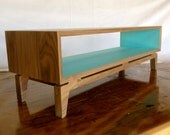 Handmade Midcentury modern TV console in solid walnut (with painted interior)