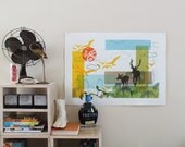 Limited Edition Hand-Pulled Screenprint:  "Lake and Land"