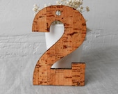Rustic Table Numbers - Wedding Table Numbers - Natural Cork Table Decoration - Eco Friendly - Green Woodland Decor - Set of 10 Numbers