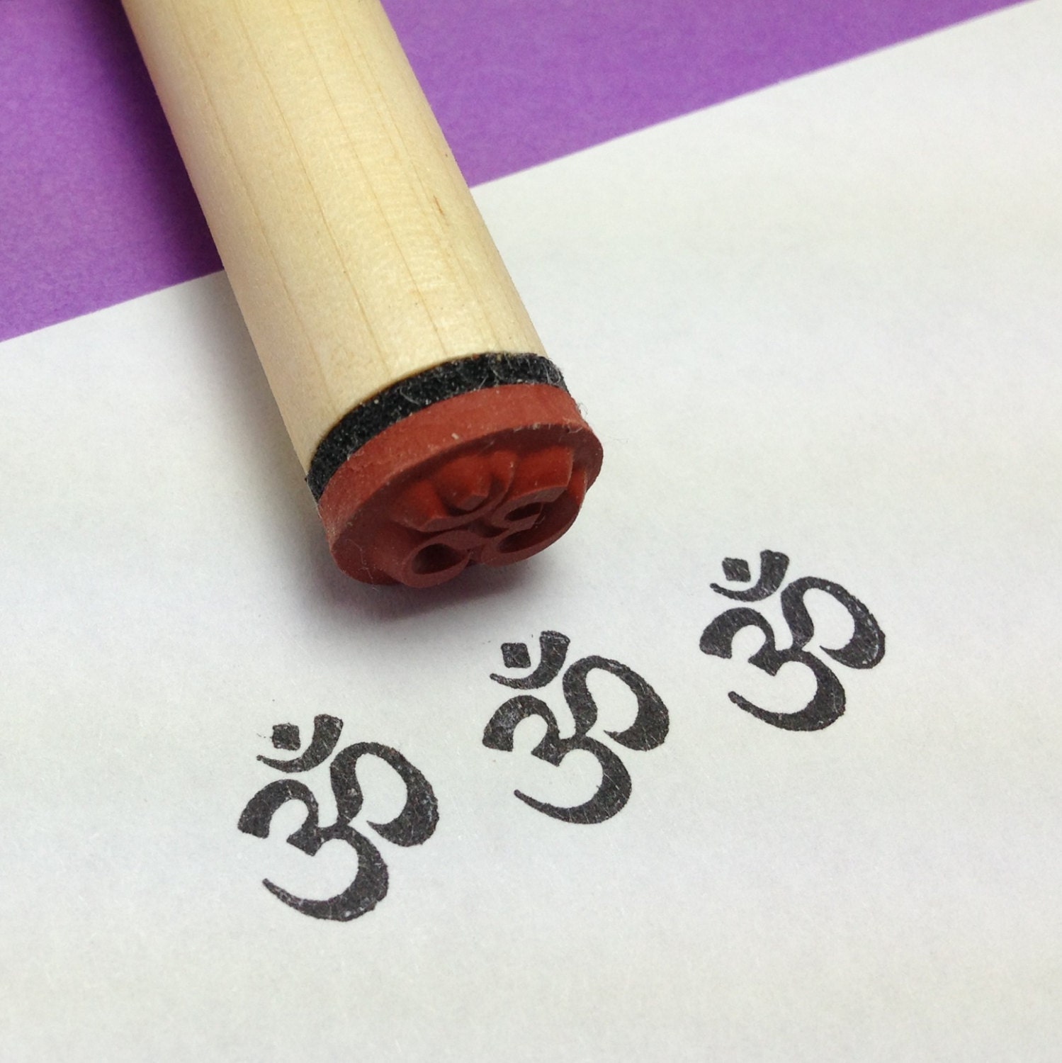 Om Rubber Stamp - Buddhist Hindu Sanskrit Symbol Yoga Meditation
