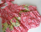Cool Cotton Baby Sundress custom design Red Floral size 9 months