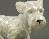 1920s Porcelain Lusterware Terrier Dog Figurine Welsh Airedale Irish Wire Fox Vintage Japan
