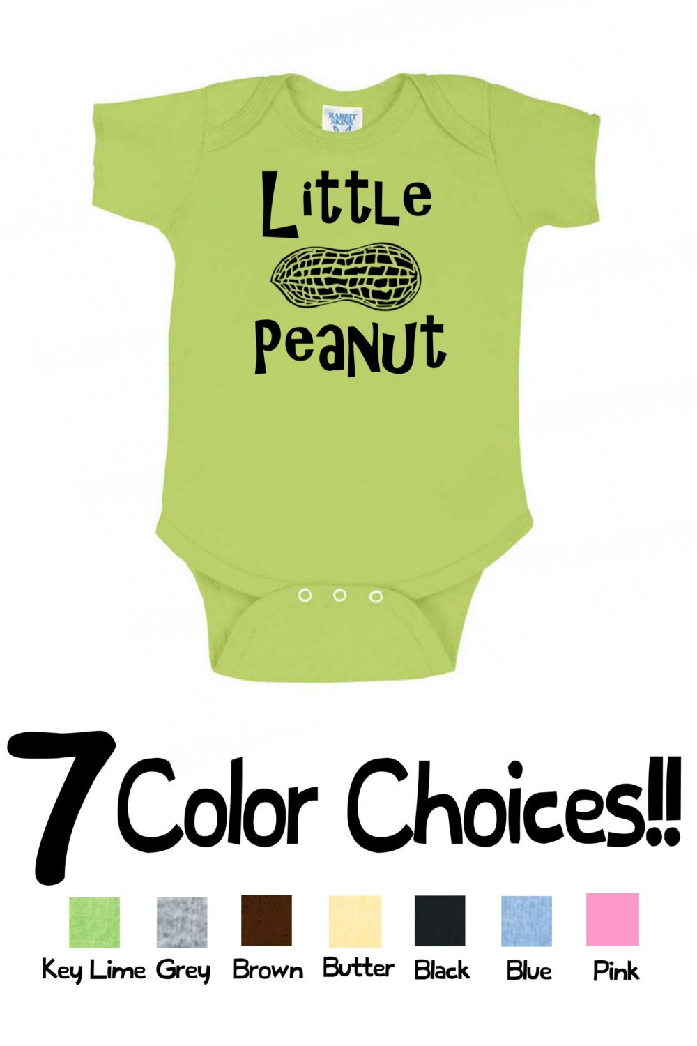 CUSTOM COLORS Handmade Super Cute Funny Boutique Infant Baby "Little Peanut" Onesie Creeper T Shirt