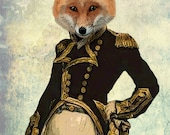 Admiral Fox Full 14x11 Art Print Art Giclee Print Acrylic Painting Illustration Fox Print wall art wall decor Wall Hanging