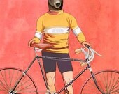 Greyhound Dog on Bike 8X10 Art Print, Wall Art, Wall Decor, Wall Hanging Cyclist Dog Biking, cycling, bicycle
