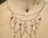 Pocahontas: Rose Quartz and Pearl Necklace