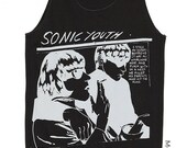 Sonic Youth Music Shirt Tank Top Vest Tunic Charcoal Black Singlet Sleeveless Women Indie Alternative Punk Rock T-Shirt Size S-M