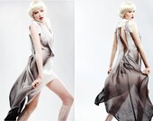 Couture structured ombre silk dress / Evening silk gown CUSTOM MADE