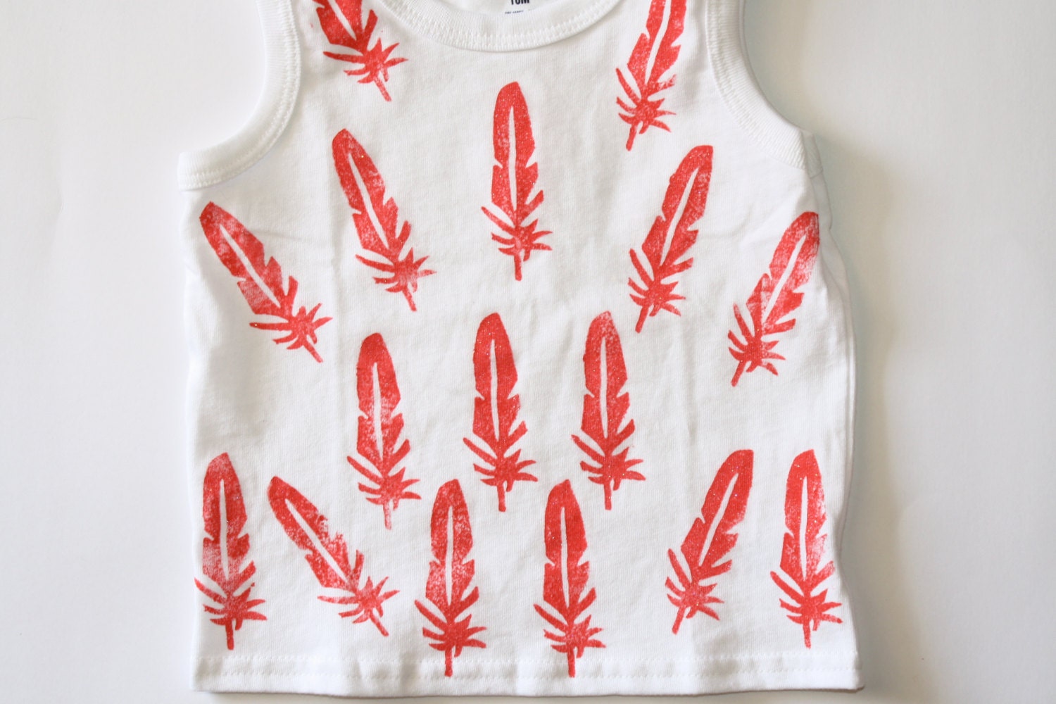 Birds of a Feather Hand Printed Unisex Bodysuit Tank Top, Tshirt, Children Babies Boys Girls Painted Shirt Tanks Pick Paint Color