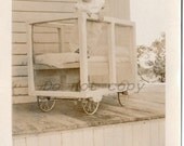Vintage Photo "Unique Baby Stroller" snapshot, old photo, paper, ephemera, collectible, antique, photopicker