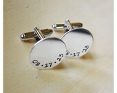 Groomsmen Cufflinks, Customized Sterling Silver Cufflinks, Personalized, Wedding Date, Groom Gift